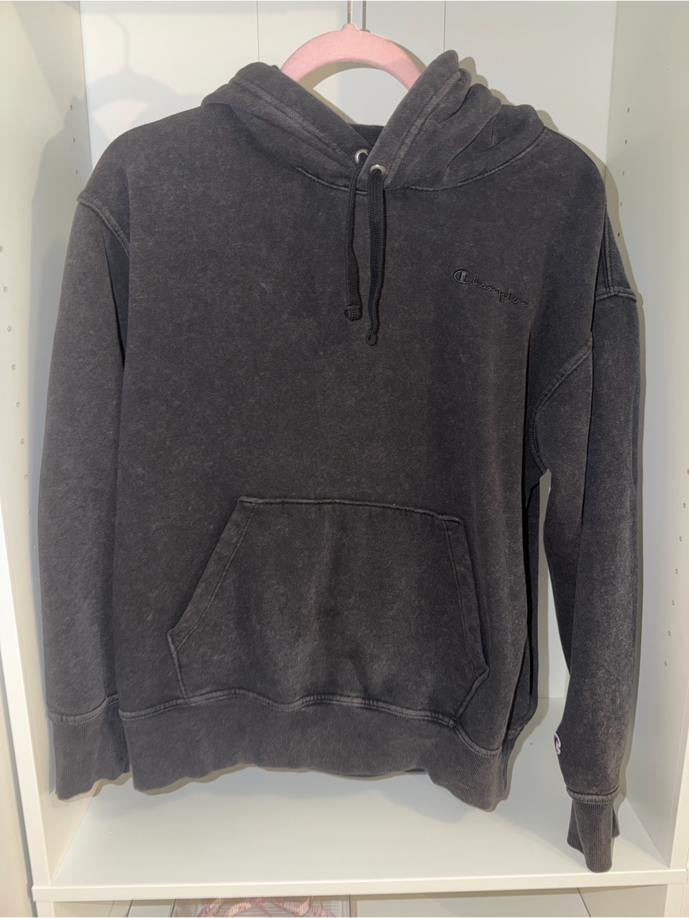 Champion Black Hooded Pullover Sweatshirt